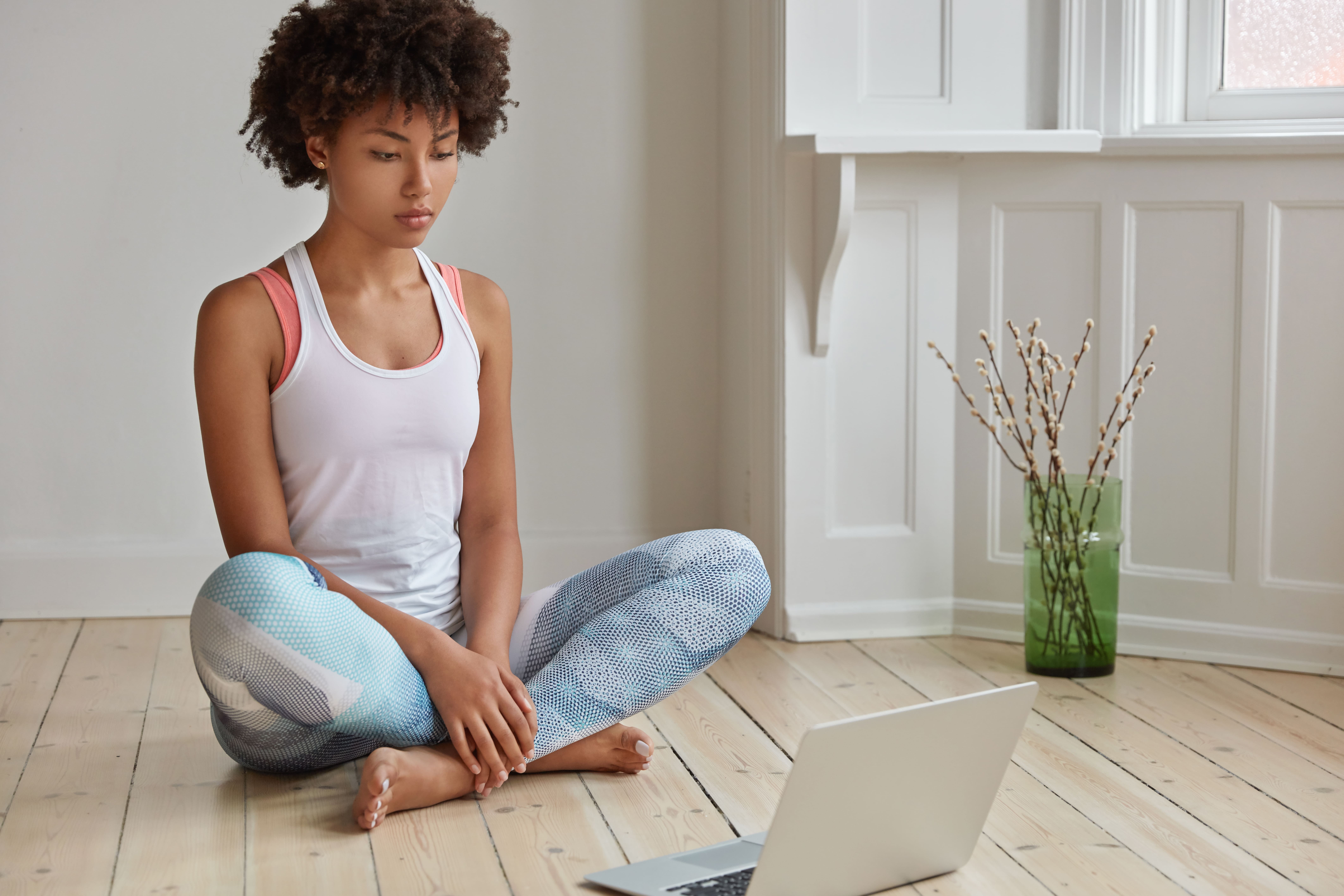Person in a calming yoga pose